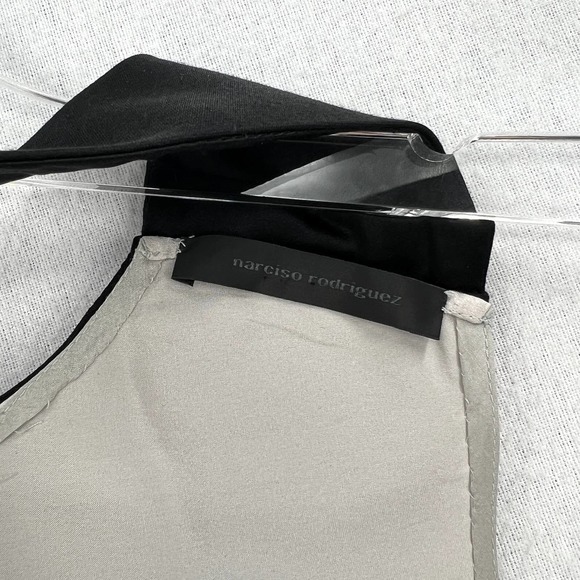 NARCISO RODRIGUEZ Tunic Dress Womens XS Gray Black Ombre Silk Asymmetrical Mini - Picture 9 of 16